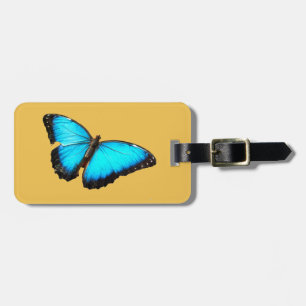 Etiqueta Para Maletas Mariposa azul brillante