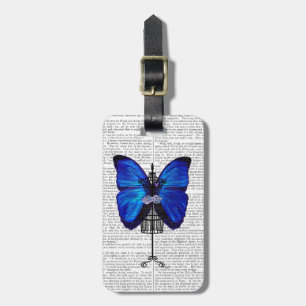 Etiqueta Para Maletas Mariposa azul maniquí