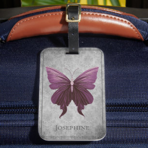 Etiqueta Para Maletas Mariposa de Magenta Jeweld