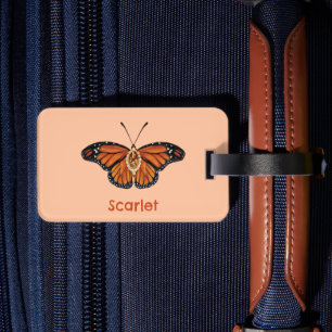 Etiqueta Para Maletas Mariposa de monarca citrina personalizada de novie