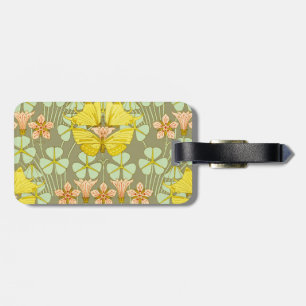 Etiqueta Para Maletas Mariposa Floral Botánico Colorido