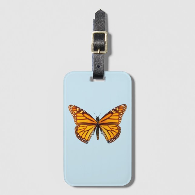 Etiqueta Para Maletas Mariposa Monarca (Anverso vertical)