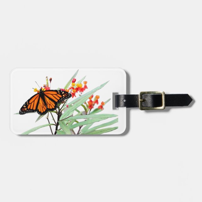 Etiqueta Para Maletas Mariposa monarca, personalizada (Frente Horizontal)