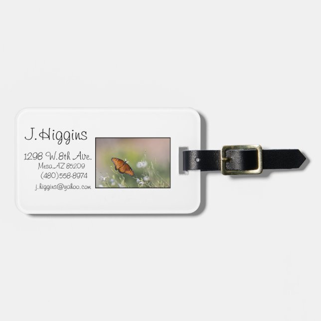 Etiqueta Para Maletas Mariposa Reina en luz de la mañana (Frente Horizontal)