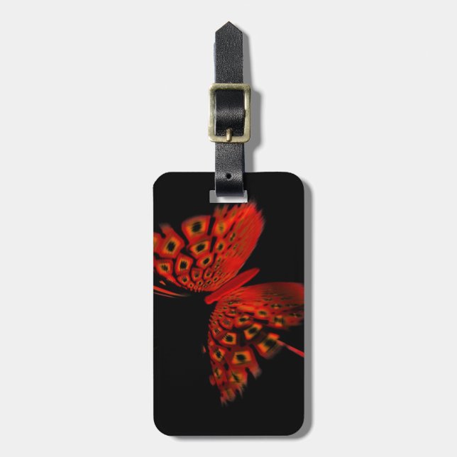 Etiqueta Para Maletas Mariposa roja (Frente Vertical)