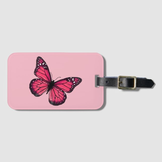 Etiqueta Para Maletas Mariposa roja (Anverso horizontal)