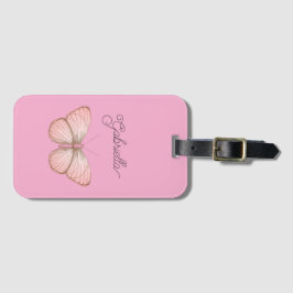 Etiqueta Para Maletas Mariposa Rosa Femenina