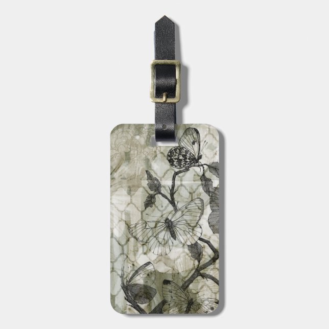 Etiqueta Para Maletas Mariposas árabes II (Frente Vertical)