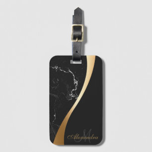 Etiqueta Para Maletas Mármol negro