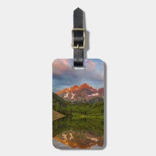 Etiqueta Para Maletas Maroon Bells se refleja en el tranquilo lago Maroo