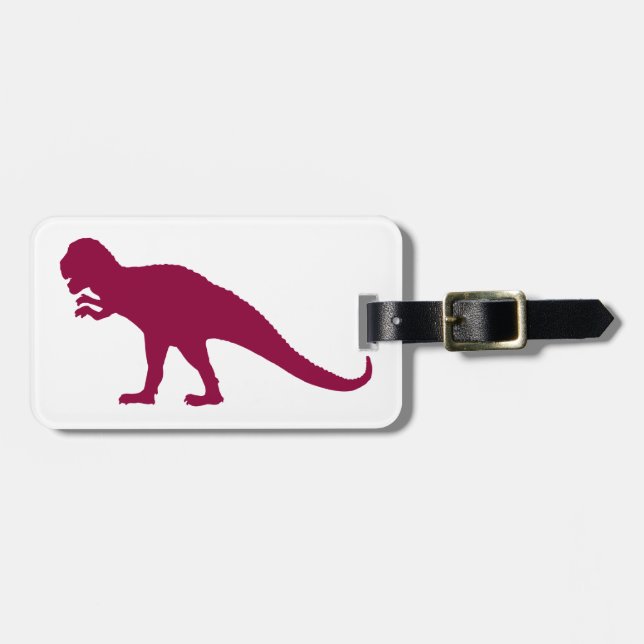 Etiqueta Para Maletas Maroon Dinosaur (Frente Horizontal)