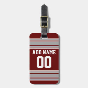 Etiqueta Para Maletas Maroon Gray Football Jersey Custom Name Number