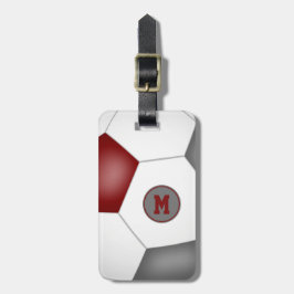 Etiqueta Para Maletas maroon gris equipo colores bolsa de fútbol de viaj