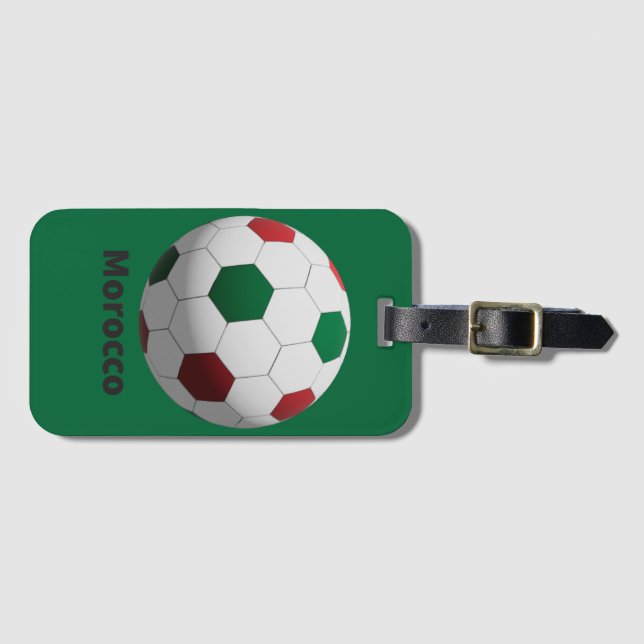 Etiqueta Para Maletas Marruecos Fútbol (Anverso horizontal)