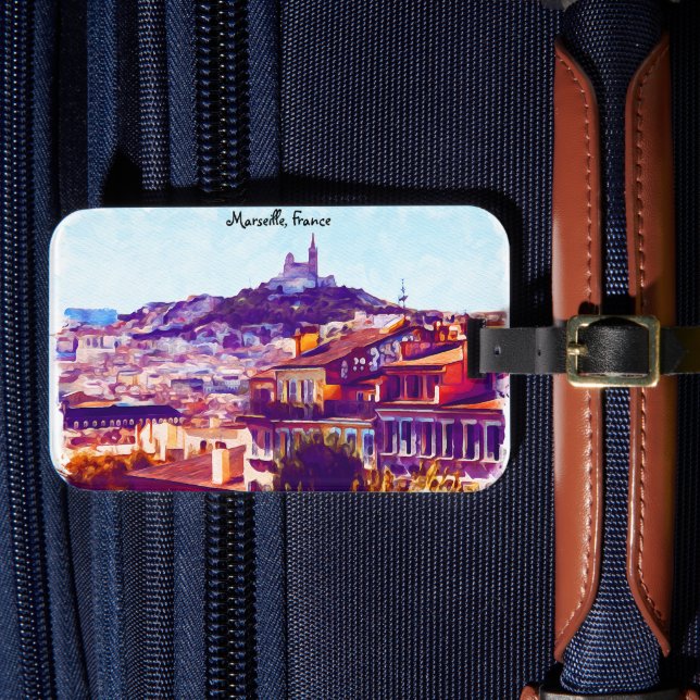 Etiqueta Para Maletas Marsella Francia Vista panorámica (Anverso In Situ 4)