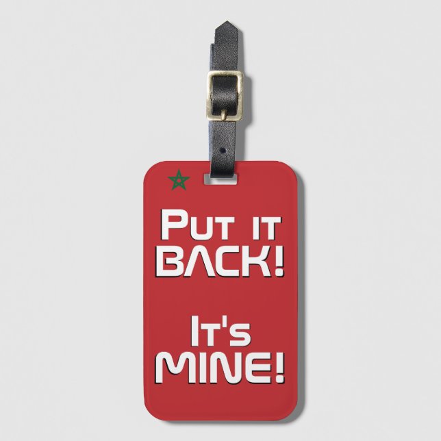 Etiqueta Para Maletas Maruecos Bandera Nacional Funny Patriótico (Anverso vertical)