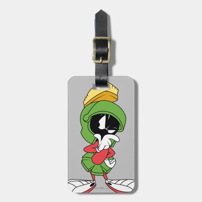 Etiqueta Para Maletas MARVIN EL MARCIANO™ Pensando (Frente Vertical)
