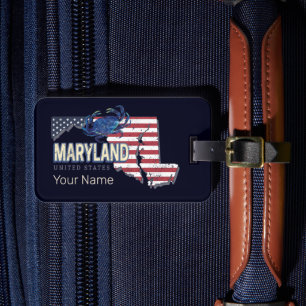 Etiqueta Para Maletas Maryland Estados Unidos Retro State Map Vintage US