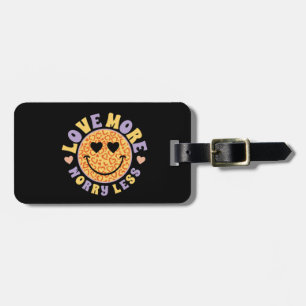 Etiqueta Para Maletas Más amor hippie retro, menos preocupación