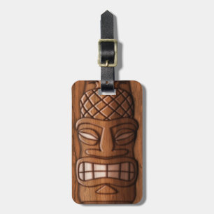Etiqueta Para Maletas Máscara de madera de Tiki