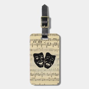 Etiqueta Para Maletas Máscaras antiguas de la música y del teatro
