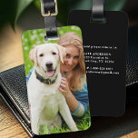 Etiqueta Para Maletas Mascota fotográfico simple Personalizado<br><div class="desc">Embarque en sus viajes con un toque de personalidad y un toque de fantasía con nuestra etiqueta moderna para el equipaje fotográfico diseñada especialmente para los amantes del perro. Ya sea que se vaya de viaje de negocios o de vacaciones, esta etiqueta de equipaje garantiza que sus pertenencias sean identificables...</div>