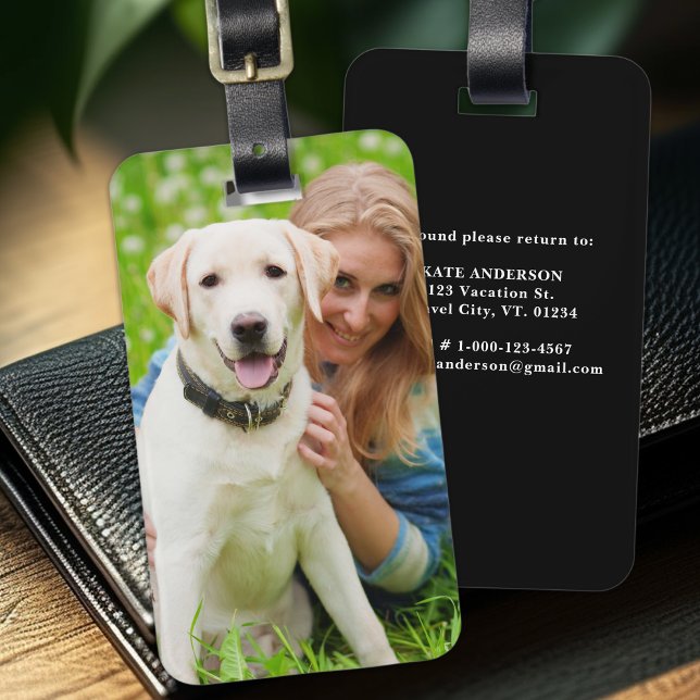 Etiqueta Para Maletas Mascota fotográfico simple Personalizado (Subido por el creador)