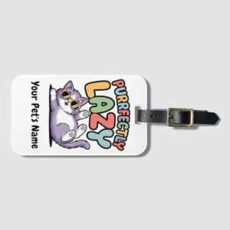 Etiqueta Para Maletas Mascota personalizada gato perezoso perfecto nombr