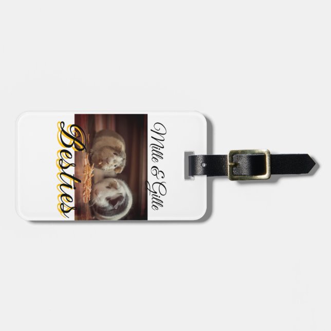 Etiqueta Para Maletas Mascotas amigos bestias agregar nombre mascota fot (Frente Horizontal)