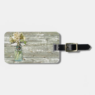 Etiqueta Para Maletas Mason jar wildflower barman de madera para el camp