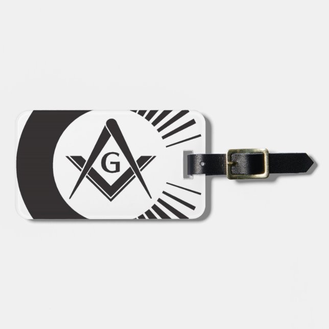 Etiqueta Para Maletas Masónico, Freemason, albañiles (Frente Horizontal)