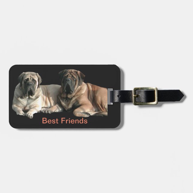 Etiqueta Para Maletas Mastiff beste Freunde (Frente Horizontal)