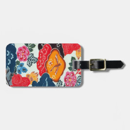 Etiqueta Para Maletas Materia textil de kimono japonesa vintage (Bingata