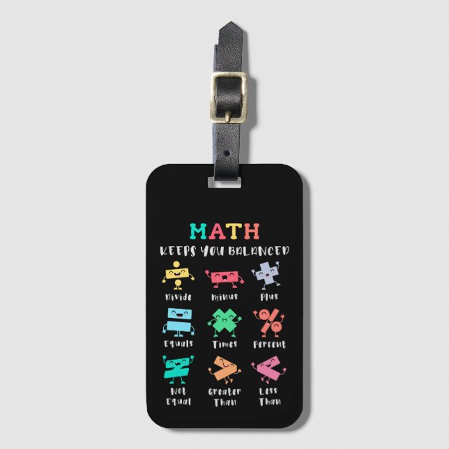 Etiqueta Para Maletas Math keeps you balanced (Anverso vertical)