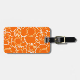 Etiqueta Para Maletas Matriz floral abstracta (naranja) Arte fino