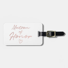 Etiqueta Para Maletas Matrón de honor - Rosa Relieve metalizado de imita
