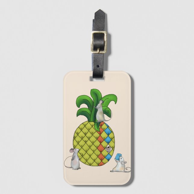 Etiqueta Para Maletas Mäuse nähen Ananas (Anverso vertical)
