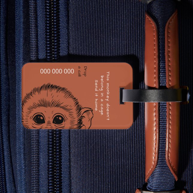 Etiqueta Para Maletas Me and my monkey funny version 2 (Reverso  In Situ 2)
