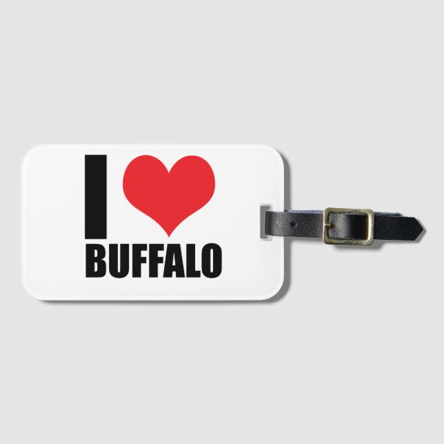 Etiqueta Para Maletas Me encanta Buffalo (Anverso horizontal)