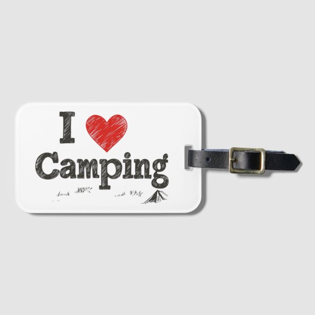 Etiqueta Para Maletas Me encanta el camping (Anverso horizontal)