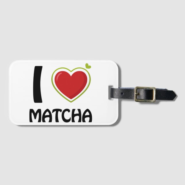 Etiqueta Para Maletas Me encanta la camiseta de Matcha (Anverso horizontal)