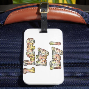 Etiqueta Para Maletas Me encanta mi chico Diseño Guay Vintage Collection