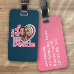 Etiqueta Para Maletas Me encanta mi foto del corazón de Bestie<br><div class="desc">Vive tu equipaje con este diseño personalizado perfecto para los viajeros</div>