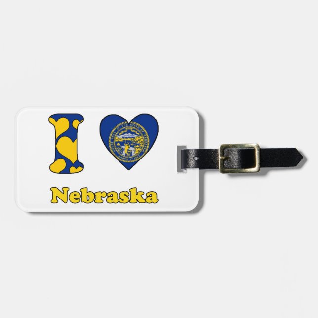 Etiqueta Para Maletas Me encanta Nebraska (Frente Horizontal)