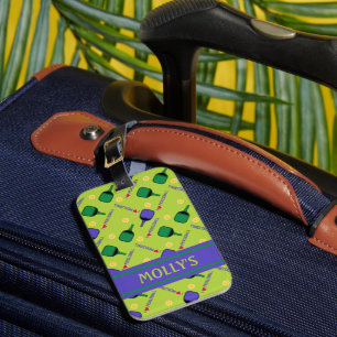 Etiqueta Para Maletas Me encanta Pickleball green