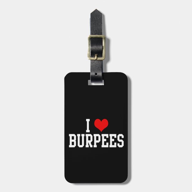 Etiqueta Para Maletas Me encantan las Burpees, el fitness (Frente Vertical)