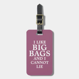 Etiqueta Para Maletas Me gustan los Big Bags y no puedo mentir morado