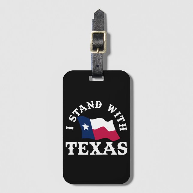 Etiqueta Para Maletas Me mantengo con Texas (Anverso vertical)