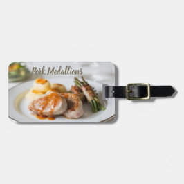 Etiqueta Para Maletas Medallones de cerdo con solomillo con papas y frij