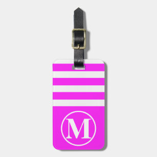 Etiqueta Para Maletas Media banda rosa monogramado